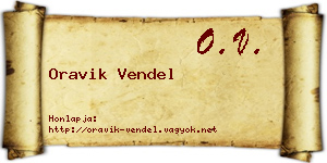 Oravik Vendel névjegykártya